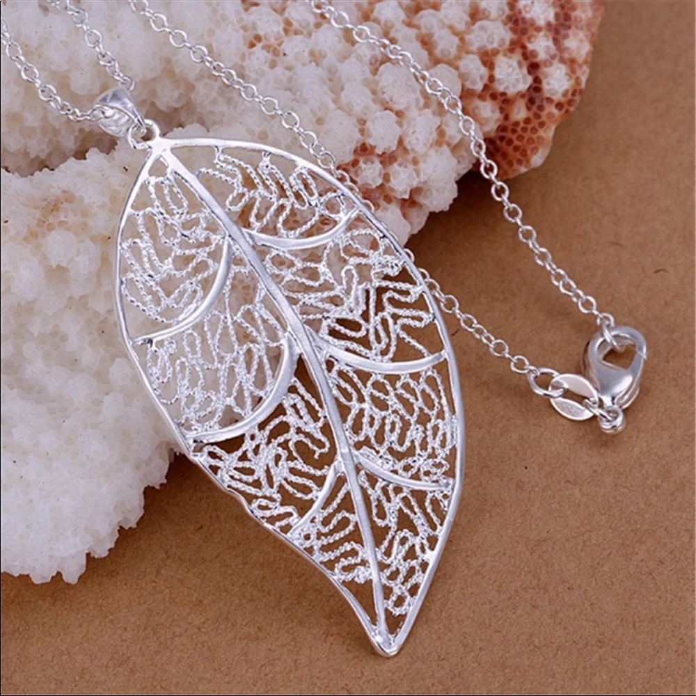 Leaf Necklace Sterling Silver